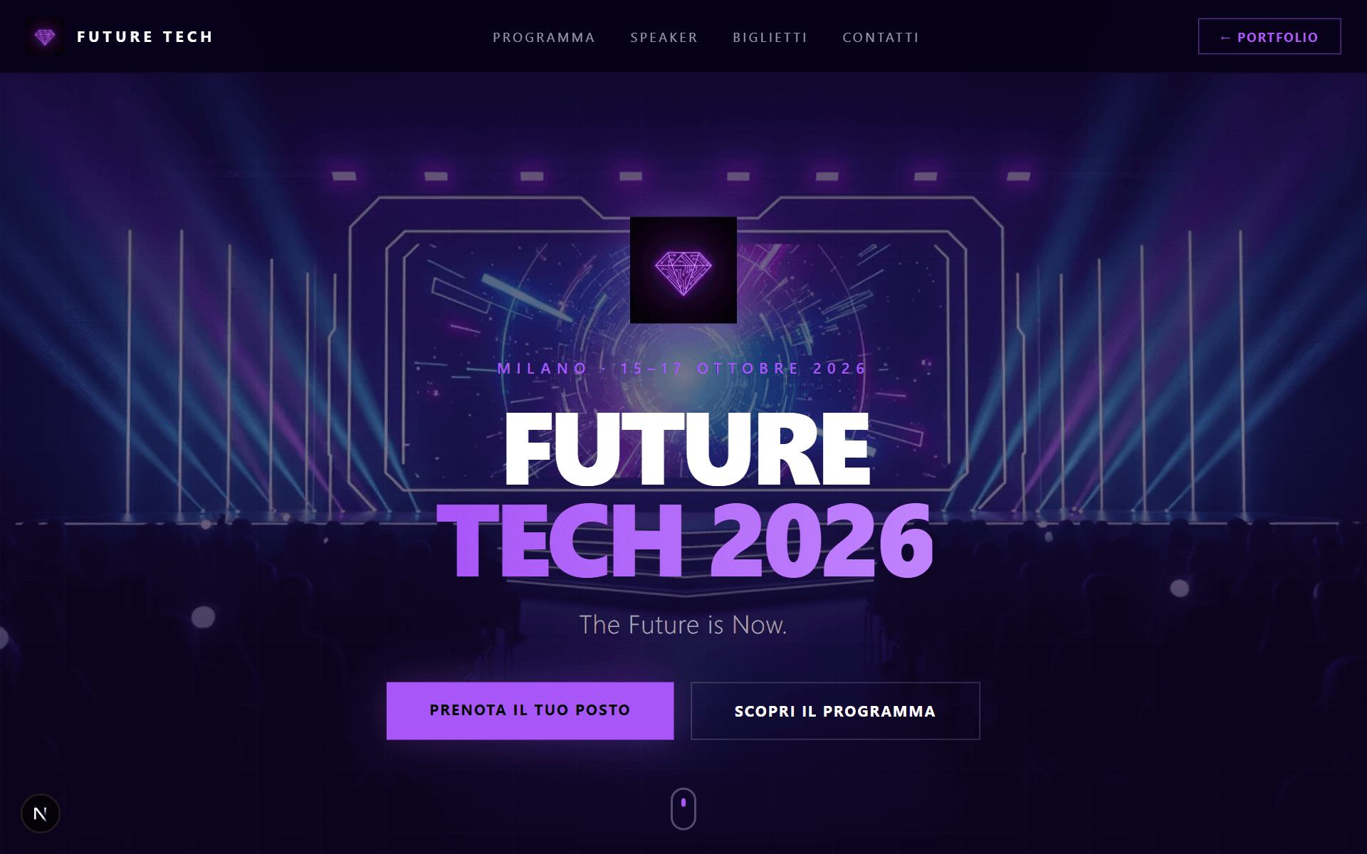 Anteprima Landing Page Evento